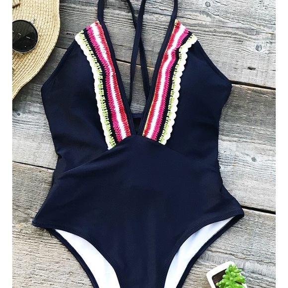 cupshe navy one piece